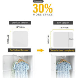 Portable Wardrobe Closet With 20 Compartments White Modern Resin Storage - thumbnail 3