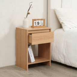 Home Stuff Plus Mdf Bedside Table Bedside Cabinet Nightstand With Drawer And Shelve For Bedroom, Livingroom 40X29.5X55 Cm - thumbnail 2