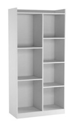 Urbn-Living Urbnliving Height 128Cm Tall Wooden 7 Cube Bookcase Shelving Display Colour White Storage Unit Cabinet Shelves - thumbnail 3