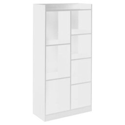 Urbn-Living Urbnliving Height 128Cm Tall Wooden 7 Cube Bookcase Shelving Display Colour White Storage Unit Cabinet Shelves
