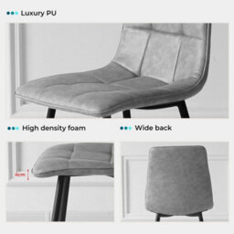 Levede 4Pc Padded Dining Chairs Faux Leather Kitchen Home Office Set - thumbnail 7