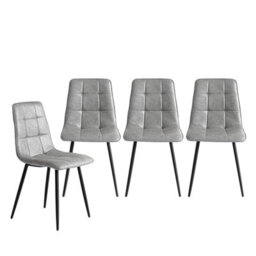 Levede 4Pc Padded Dining Chairs Faux Leather Kitchen Home Office Set - thumbnail 3