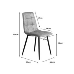 Levede 4Pc Padded Dining Chairs Faux Leather Kitchen Home Office Set - thumbnail 4