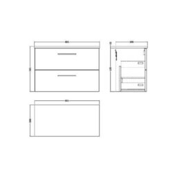 Nuie 800 Wh 2-Drawer Vanity & Laminate Top - thumbnail 3