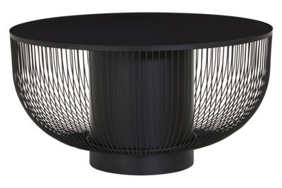 Orsina Sleek Design Coffee Table With Black Glass Top, Elegant Airy Glass Coffee Table, Versatile Hallway Table - image 1