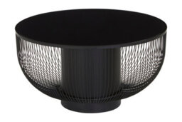 Orsina Sleek Design Coffee Table With Black Glass Top, Elegant Airy Glass Coffee Table, Versatile Hallway Table - thumbnail 5