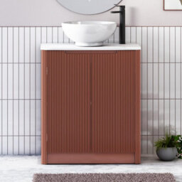 Royal Bathrooms Avenza 700mm Terracotta Clay Floor Standing Bathroom Vanity Unit 2 Door With Breeze Basin - thumbnail 1