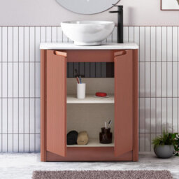 Royal Bathrooms Avenza 700mm Terracotta Clay Floor Standing Bathroom Vanity Unit 2 Door With Breeze Basin - thumbnail 5
