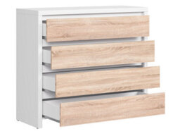 Arte Kaspian White-Sonoma 4-Drawer Fusion - Scandinavian Bedroom Storage Star - thumbnail 3