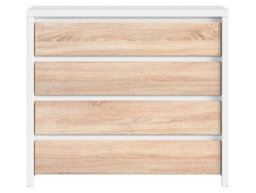 Arte Kaspian White-Sonoma 4-Drawer Fusion - Scandinavian Bedroom Storage Star - thumbnail 2