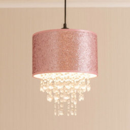 Valuelights Bonita Pair Of Pink Glitter And Jewel Droplet Ceiling Lamp Shades - thumbnail 1