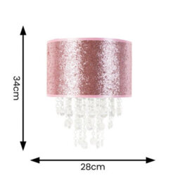 Valuelights Bonita Pair Of Pink Glitter And Jewel Droplet Ceiling Lamp Shades - thumbnail 7