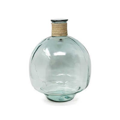 Verano Spanish Ceramics Recycled Glass Hemp Clear Home Décor Large Bom Vase (H) 40Cm - image 1