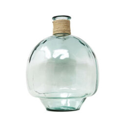 Verano Spanish Ceramics Recycled Glass Hemp Clear Home Décor Large Bom Vase (H) 40Cm - thumbnail 2