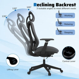 Gainoom Ergonomic Mesh Office Grey Chair High Back Executive Chair W/ Headrest - thumbnail 6