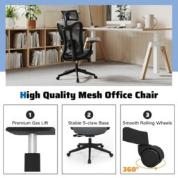 Gainoom Ergonomic Mesh Office Grey Chair High Back Executive Chair W/ Headrest - thumbnail 5