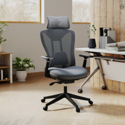 Gainoom Ergonomic Mesh Office Grey Chair High Back Executive Chair W/ Headrest - thumbnail 3