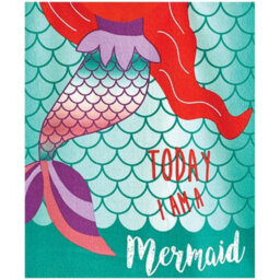 Home & Living Childrens/kids Mermaid Microfibre Hooded Towel Green/orange/purple (One Size)
