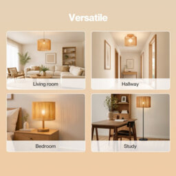 Emitto Lampshade Boho Woven Paper Rope Wide Compatibility,iron Frame Yellow - thumbnail 8