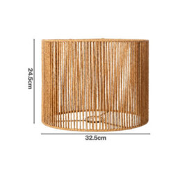 Emitto Lampshade Boho Woven Paper Rope Wide Compatibility,iron Frame Yellow - thumbnail 4