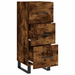 Berkfield Modern Sideboard Smoked Oak 34.5X34X90 Cm Engineered Wood - thumbnail 5