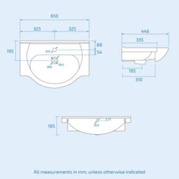 Nes Home Dyon Modern White Freestanding Bathroom Basin Vanity Unit - 650mm - thumbnail 7
