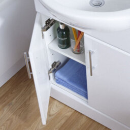 Nes Home Dyon Modern White Freestanding Bathroom Basin Vanity Unit - 650mm - thumbnail 4