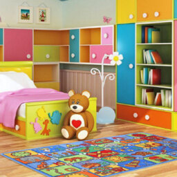 Bravich Alphabet Play Mat Nursery Play Room Non Slip Rug - 133X200Cm - thumbnail 3