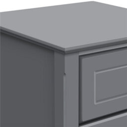 Yaheetech Grey 2-Piece 3-Drawer Wooden End Table Set With Metal Handles For Bedroom - thumbnail 8