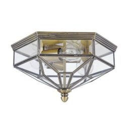 Luminosa Lighting Luminosa Zeil Flush Ceiling Lamp Bronze, 3 Light Ip43, E27 - thumbnail 5