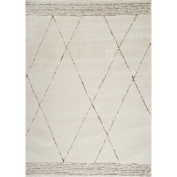 Livabliss Freud-Modern Ivory Brown High Pile Living Dining Bedroom Rug 140 X 200 Cm Easy Care, Non Shedding - thumbnail 1
