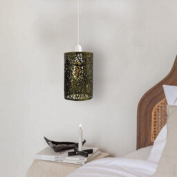 2 Pack Brushed Brass Metal Wire Cage Lamp Shade Open Style Easy Fit Pendant Light Drum Shade For Hallways (2 Pack) - thumbnail 2