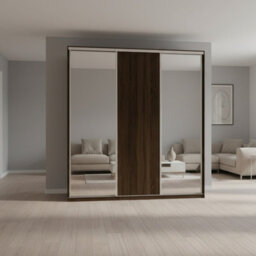 Grande 277 Ii Modern Sliding Door Wardrobe Oak Sonoma Chocolate Wardrobe With Two Full Length Mirrors - thumbnail 2