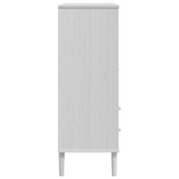 Berkfield Highboard Senja Rattan Look White 90X40X112 Cm Solid Wood Pine - thumbnail 7