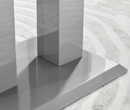 Furniturebox Uk Imperia 4 Modern Grey High Gloss Dining Table And 4 White Murano Chairs Set - thumbnail 6