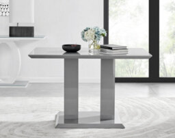 Furniturebox Uk Imperia 4 Modern Grey High Gloss Dining Table And 4 White Murano Chairs Set - thumbnail 2