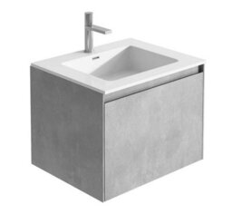 Plum&clay Rigel Concrete Wall Hung Bathroom Vanity Unit With White Basin (W)600mm (H)450mm