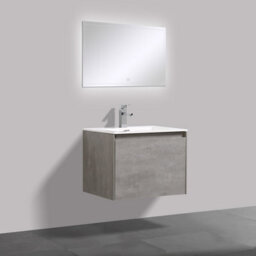 Plum&clay Rigel Concrete Wall Hung Bathroom Vanity Unit With White Basin (W)600mm (H)450mm - thumbnail 3