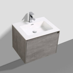 Plum&clay Rigel Concrete Wall Hung Bathroom Vanity Unit With White Basin (W)600mm (H)450mm - thumbnail 4