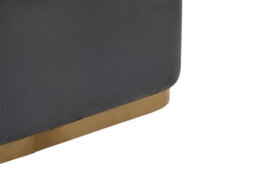 Premier Housewares Interiors By Premier Grey Rectangle Stool With Gold Base, Velvet Upholstered Makeup Stool, Pouffe Footstool With Modern Link - thumbnail 5