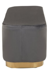 Premier Housewares Interiors By Premier Grey Rectangle Stool With Gold Base, Velvet Upholstered Makeup Stool, Pouffe Footstool With Modern Link - thumbnail 3