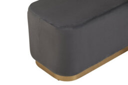 Premier Housewares Interiors By Premier Grey Rectangle Stool With Gold Base, Velvet Upholstered Makeup Stool, Pouffe Footstool With Modern Link - thumbnail 4