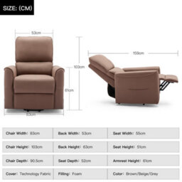 More4Homes Clifton Electric Fabric Single Motor Rise Recliner Lift Mobility Tilt Chair (Mocha) - thumbnail 9