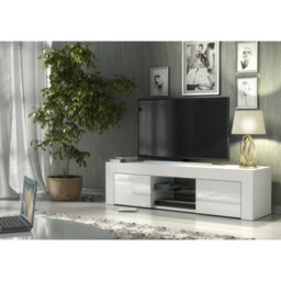 Creative Furniture Loom Tv Unit 130Cm - White With Gloss Doors - thumbnail 6