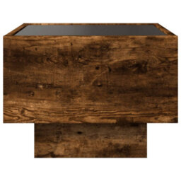 Berkfield Side Table With Led Smoked Oak 40X40X30 Cm Engineered Wood - thumbnail 7