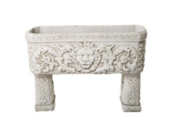 Pair Of Lion Design Stone Troughs On Legs - thumbnail 5