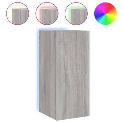 Berkfield Durable Tv Wall Cabinet With Led Lights Grey Sonoma 30.5X35X70 Cm - image 1
