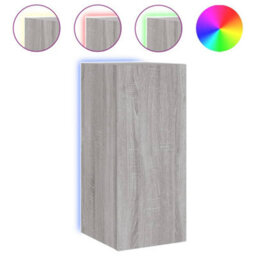 Berkfield Durable Tv Wall Cabinet With Led Lights Grey Sonoma 30.5X35X70 Cm - thumbnail 1