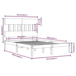 Berkfield Bed Frame Solid Wood 160X200 Cm - thumbnail 6