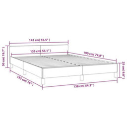 Berkfield Bed Frame With Headboard Black 135X190Cm 4Ft6 Double Faux Leather - thumbnail 9